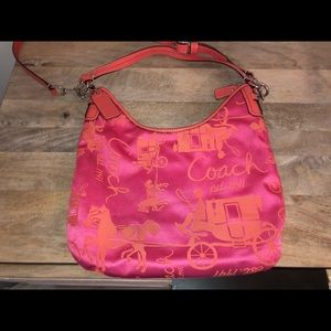 Printed Pink Coach Bag